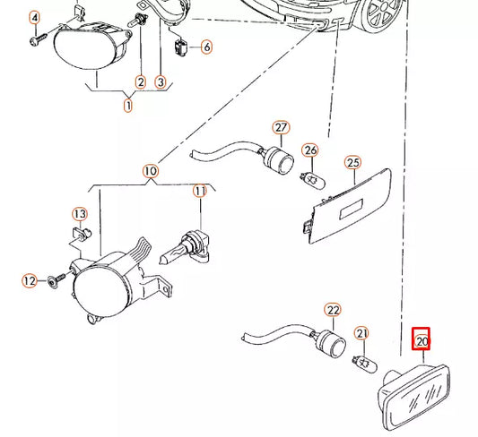 NEW AUDI A3 8P FRONT LEFT WING TURN INDICATOR CLEAR GLASS 8E0949127