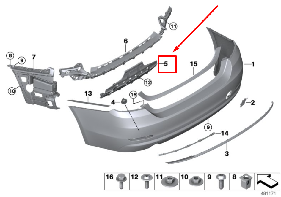 new bmw 4 cabrio f33 rear bumper reinforcement 51127432638 7432638 original