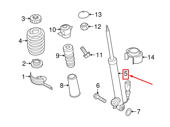 NEW AUDI A7 SPORTBACK 4G REAR SHOCK ABSORBER 4G8513035A ORIGINAL