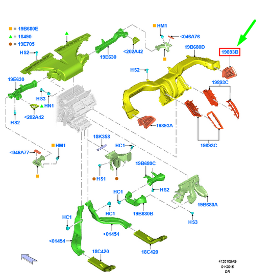 new ford galaxy mk3 dashboard air vent right louvre assy rhd 2304700 original