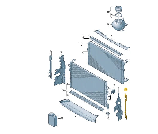 NEW VOLSWAGEN TIGUAN AD LEFT RADIATOR SEALING RUBBER 5NN121331A ORIGINAL