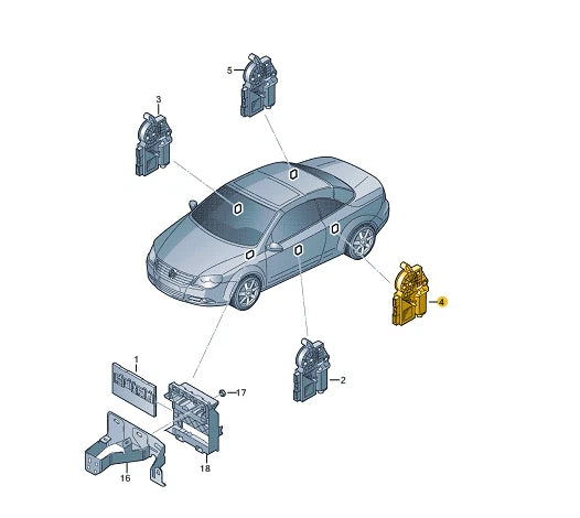NEW VW EOS 1F REAR LEFT DOOR WINDOW MOTOR 1Q0998793VW2 ORIGINAL