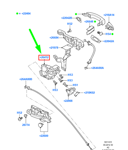new ford mondeo mk4 rear right door lock 1791408 6m2a-r26412-bd original