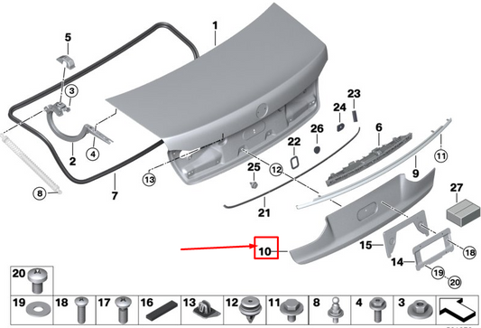 new bmw 7 g11 rear bottom tailgate trim 51247416687 original