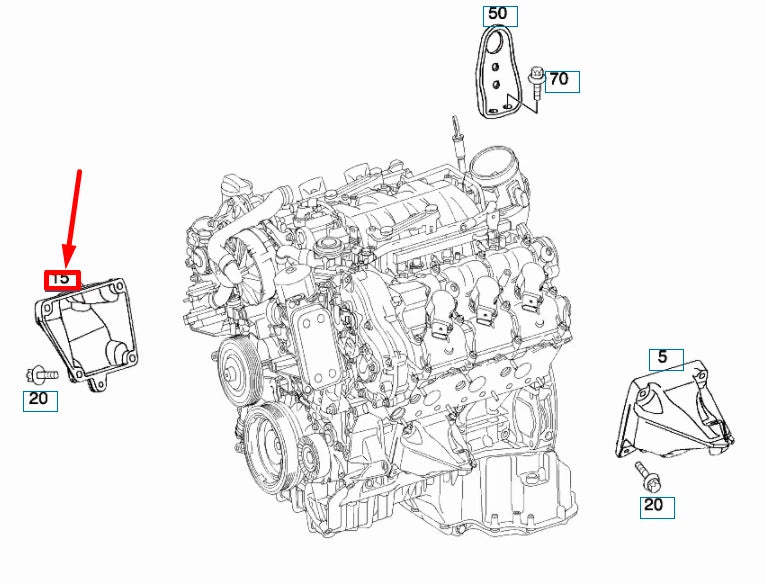 NEW MERCEDES-BENZ C W204 ENGINE RIGHT SIDE MOUNT A2722231504