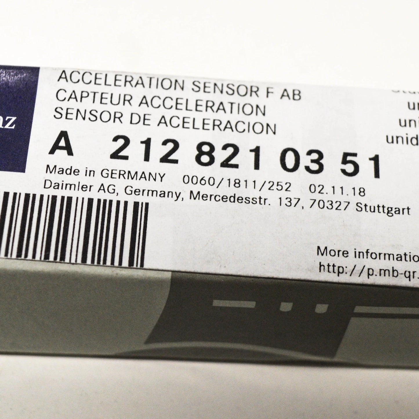 NEW MERCEDES BENZ E W212 FRONT IMPACT CRASH SENSOR A2128210351