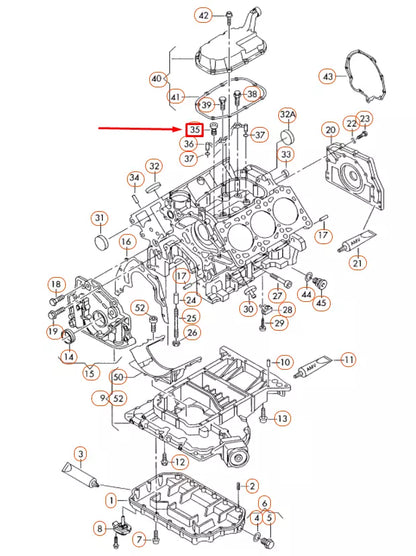 NEW AUDI A4 B7 OIL PRESSURE NON-RETURN VALVE 059103175F ORIGINAL