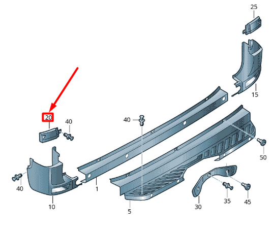 new volkswagen crafter 2f mk1 rear left bumper cover trim 2e1807417 original