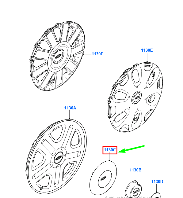 new ford transit connect mk1 alloy wheel centre cap 2t14-1130-cb 4447375