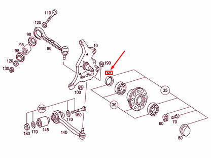 NEW MERCEDES-BENZ C W203 FRONT WHEEL BEARING SEALING RING A2033300060 ORIGINAL