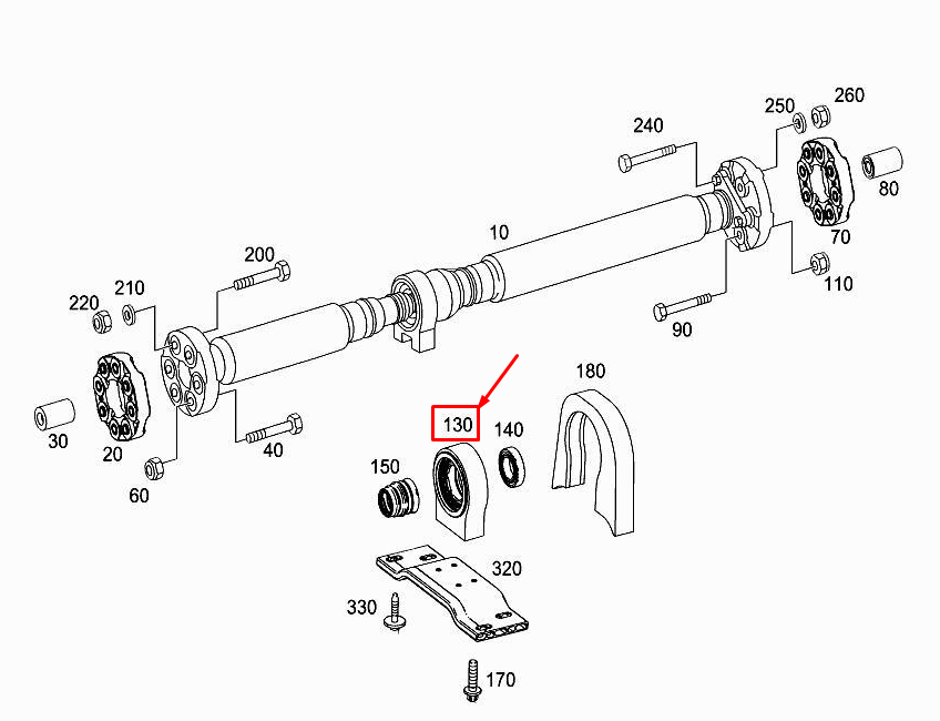 new mercedes-benz s w222 propeller shaft center bearing a2174109300 original