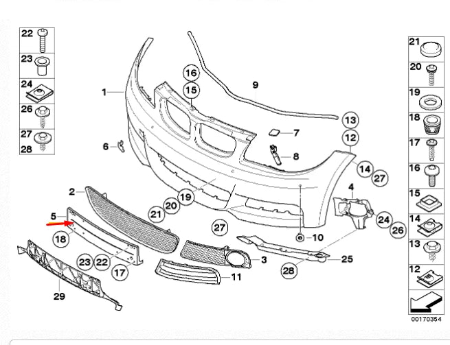NEW BMW 1 E88 M FRONT BUMPER LICENSE PLATE 51117896726 ORIGINAL