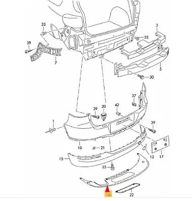 NEW VW TIGUAN MK1 R-LINE REAR BUMPER LOWER SPOILER 5N08075682Z0 ORIGINAL