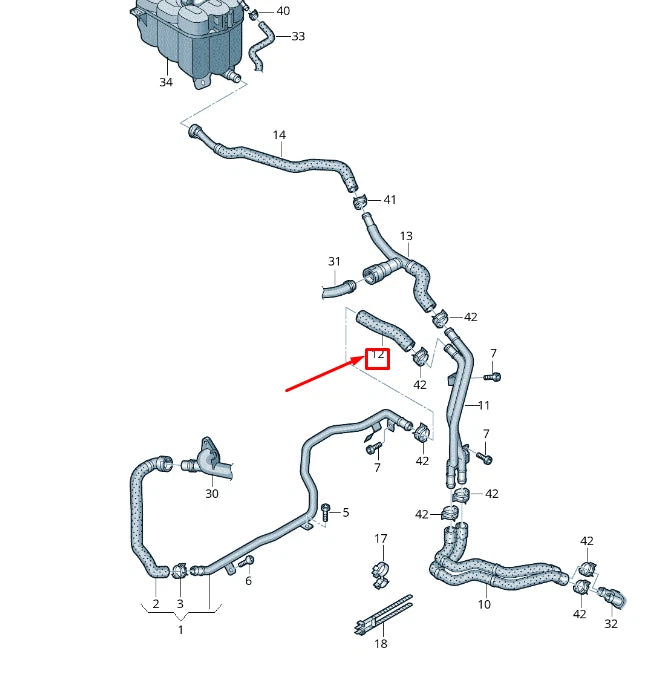 NEW VW TOUAREG 7P MK2 COOLANT HOSE PIPE 7P0121101H