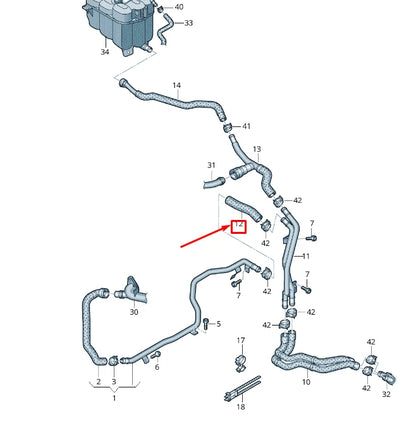 NEW VW TOUAREG 7P MK2 COOLANT HOSE PIPE 7P0121101H