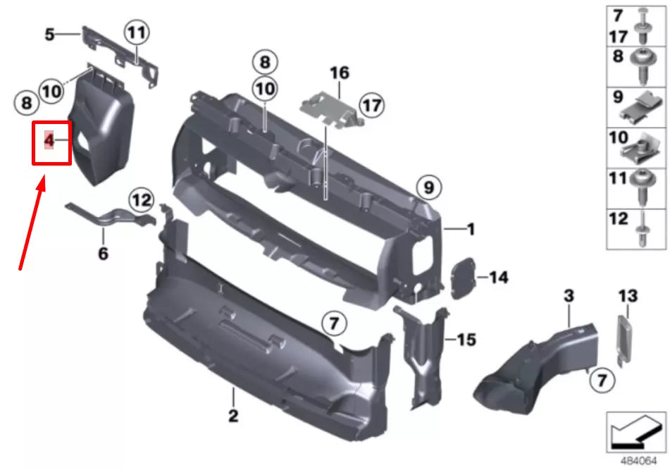 NEW BMW 2 COUPE F22 RADIATOR LEFT SIDE AIR DUCT 51748061353 2015 ORIGINAL