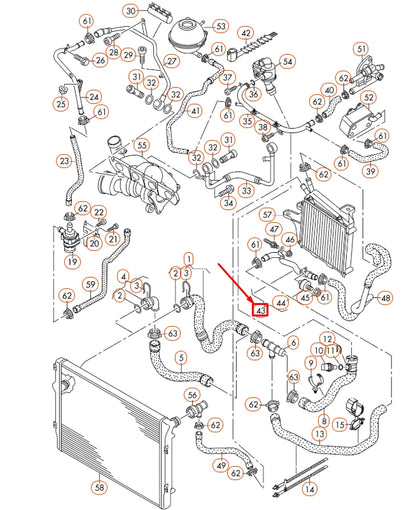 NEW AUDI A3 8P ENGINE COOLANT PIPE 1K0121064M