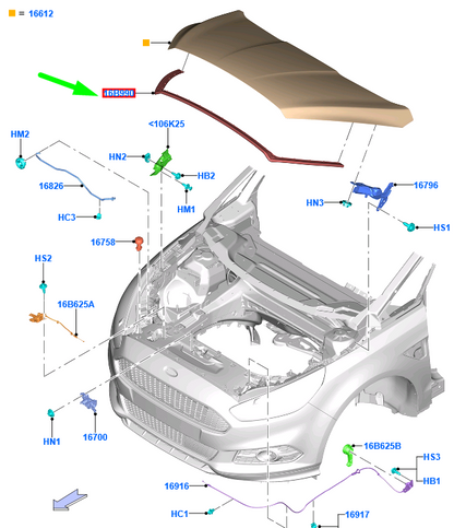 new ford galaxy mk3 cd390 front hood seal weathertrip 1921506 genune original