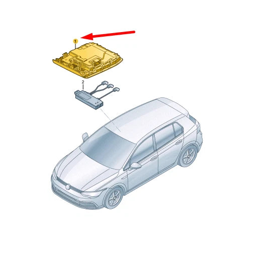 NEW VW GOLF MK8 ROOF CONTROL PANEL LED INTERIOR LIGHTING 5H0959561BBUVX ORIGINAL