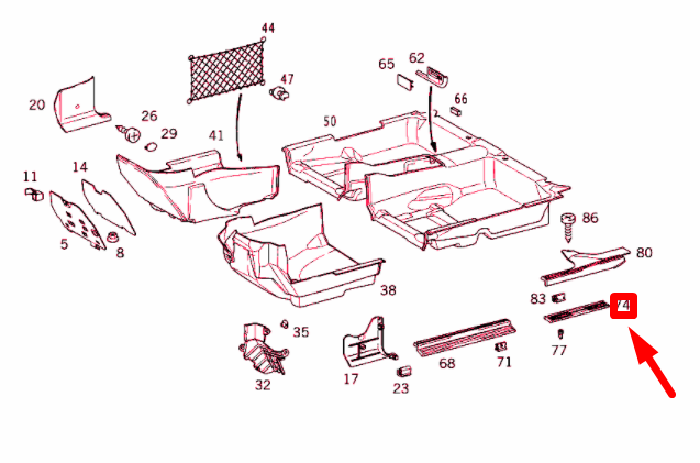 NEW MERCEDES-BENZ E W210 REAR DOOR ENTRANCE RAIL A21068005357101 ORIGINAL