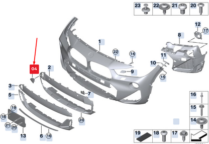 new bmw x2 f39 front bumper towing lug cover 51118089928 8089928 original