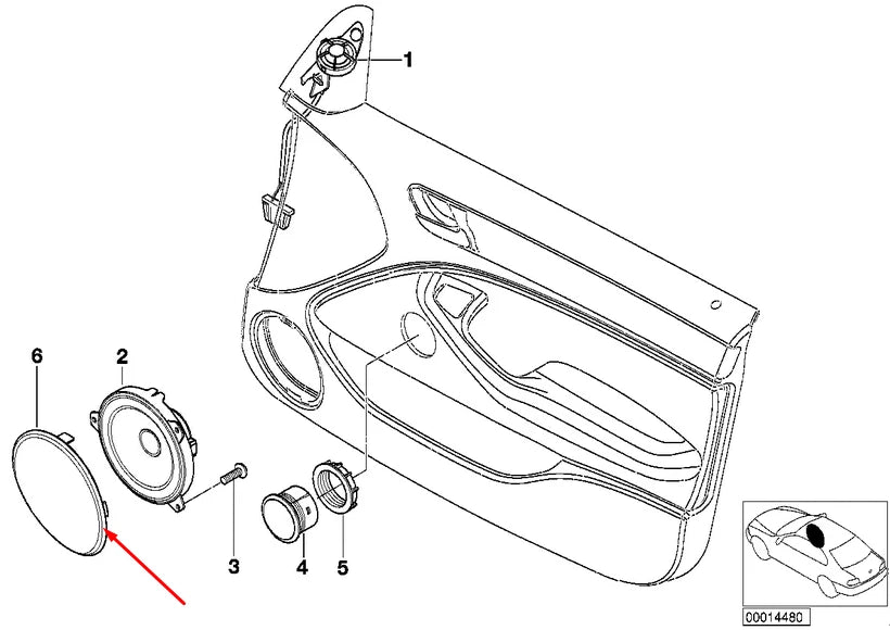 NEW BMW 3 E46 FRONT LEFT DOOR SPEAKER COVER 51418224387 8224387 2002 ORIGINAL