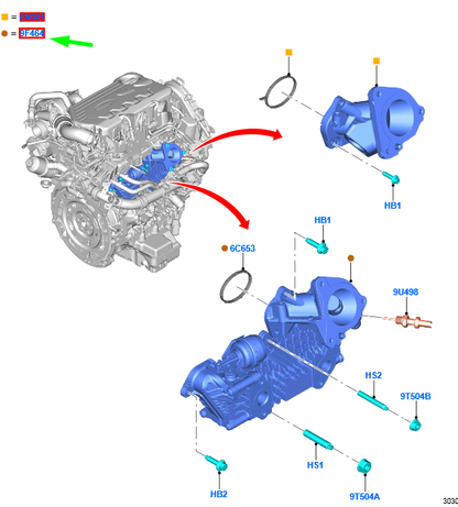 new ford puma egr cooler 2480624 kv6q-9u443-ae original