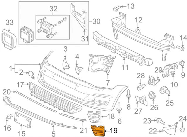 NEW VW GOLF MK7 FRONT BUMPER LOWER RIGHT GRILLE 5G0853666H041 2015