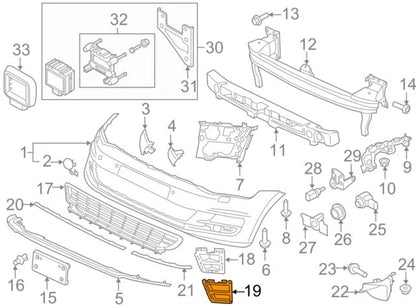 NEW VW GOLF MK7 FRONT BUMPER LOWER RIGHT GRILLE 5G0853666H041 2015