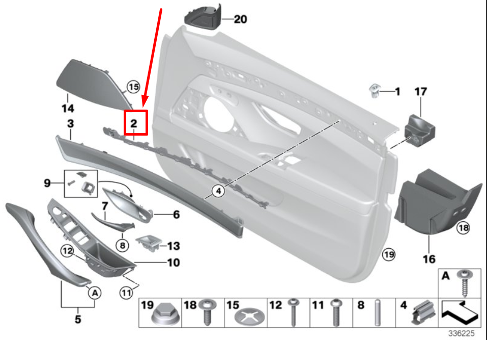 new bmw 5 f10 front left door trim panel bracket 51417225881 7225881 original