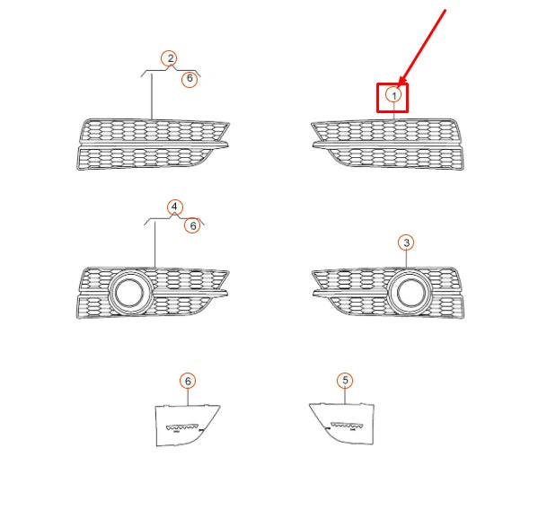 NEW AUDI A7 SPORTBACK 4G8 FRONT BUMPER LEFT GRILLE 4G8807647H9B9 GENUINE