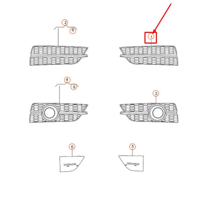 NEW AUDI A7 SPORTBACK 4G8 FRONT BUMPER LEFT GRILLE 4G8807647H9B9 GENUINE