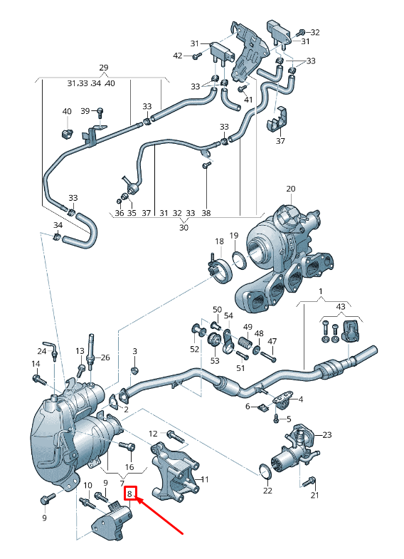 new audi a6 avant c7 dpf bracket 04l131561e original