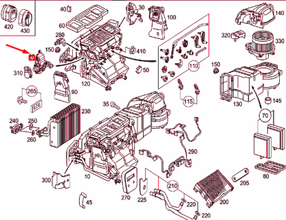 NEW MERCEDES-BENZ C W203 HEATER LEFT CONTROL LEVER A2038300133 ORIGINAL