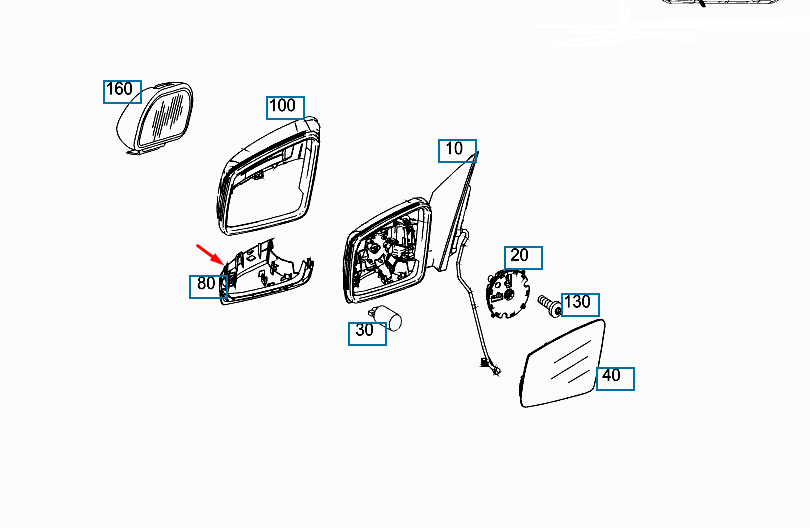 NEW MB A W176 FRONT LEFT DOOR MIRROR COVER CAP LHD A1768100115 ORIGINAL