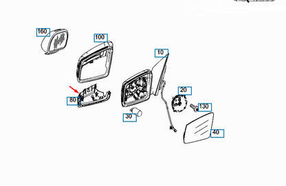NEW MB A W176 FRONT LEFT DOOR MIRROR COVER CAP LHD A1768100115 ORIGINAL