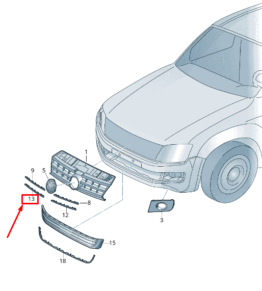 new vw amarok 2h right lower radiator grille molding 2hh8537662zz original