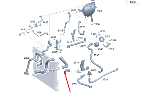 new mb gle w167 right water coolant upper radiator hose a1675003100 original