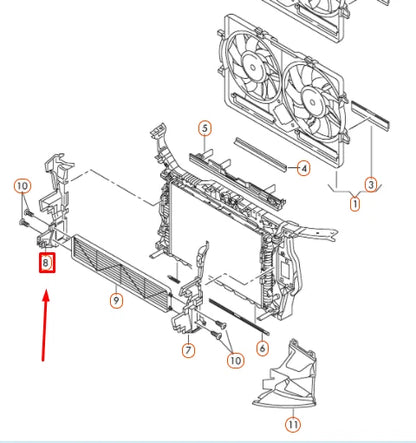 NEW AUDI Q5 8R RADIATOR SUPPORT AIR GUIDE 8R0121284Q ORIGINAL