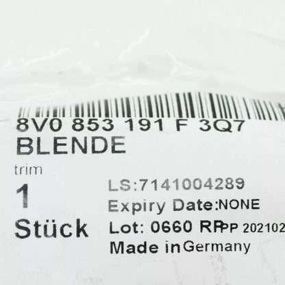 NEW AUDI A3 8V INTERIOR GLOVE BOX AUDI RINGE BADGE TRIM 8V0853191F3Q7 ORIGINAL