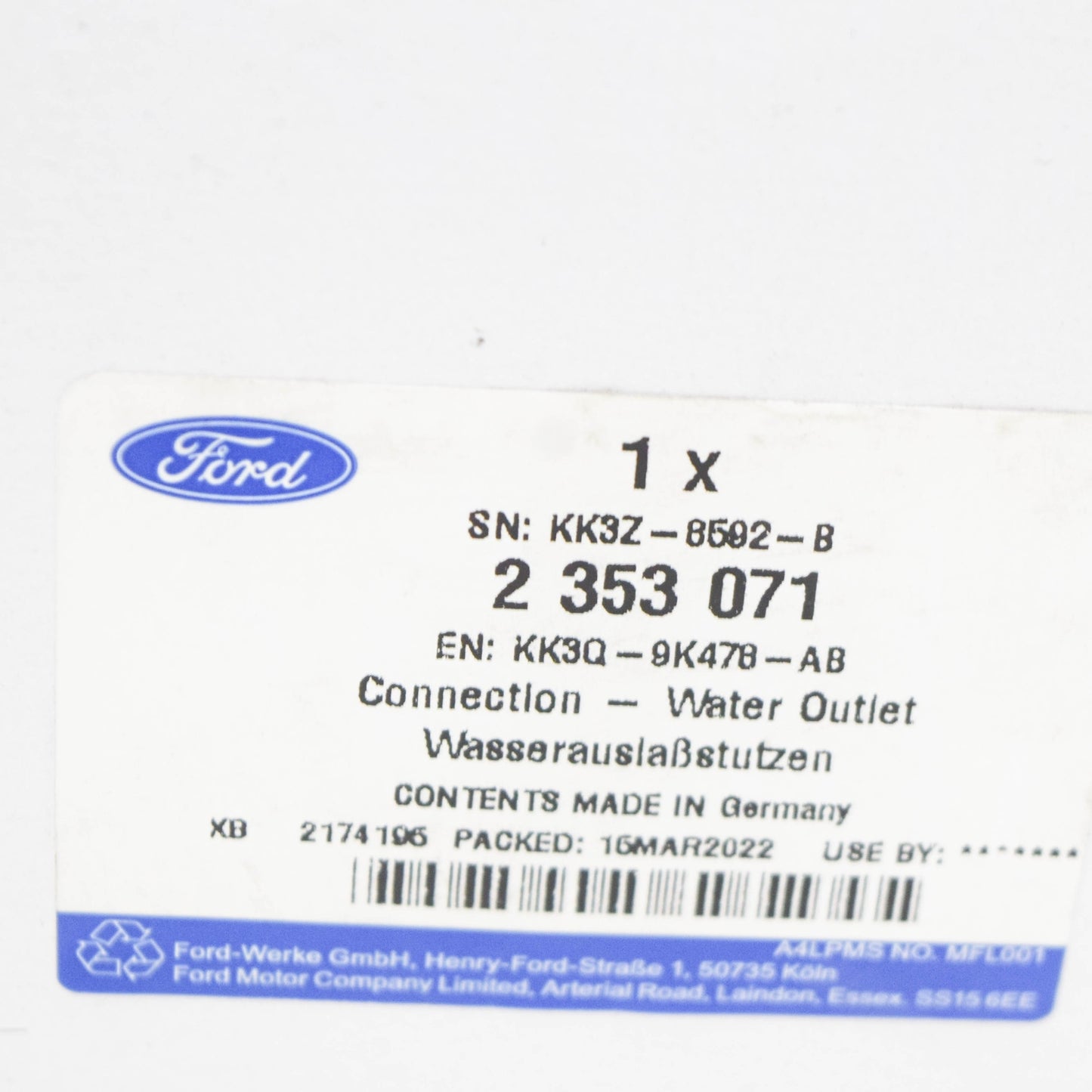 new ford ranger t6 mk1 thermostat assy 2353071 gneuine original