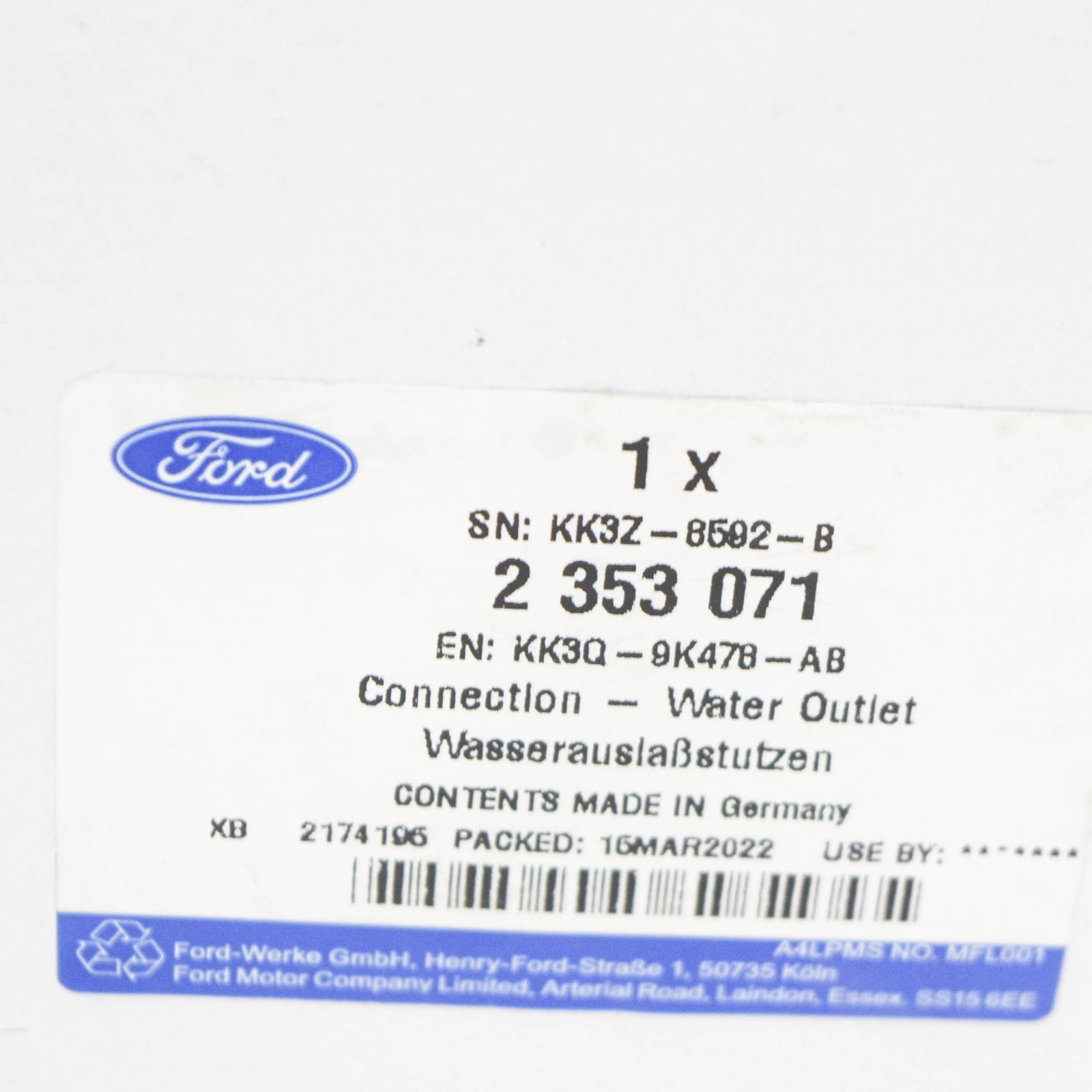 new ford ranger t6 mk1 thermostat assy 2353071 gneuine original