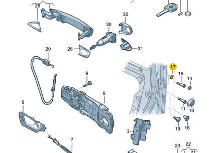 new volkswagen ameo front door lock protective film akl44803005 original