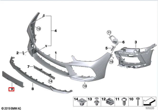 NEW BMW M8 CABRIO F91 FRONT BUMMPER LICENSE PLATE HOLDER 51118074820 ORIGINAL