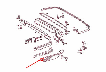 NEW MERCEDES-BENZ SL R107 REAR BUMPER RIGHT PANELLING A1078850425 ORIGINAL