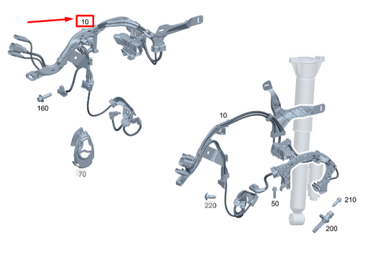new mercedes-benz c s206 rear left abs wiring harness a2065405101 original