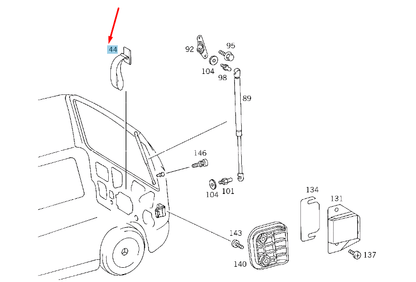 NEW MERCEDES-BENZ VITO W638 TAILGATE INSIDE HANDLE A6386900086 ORIGINAL
