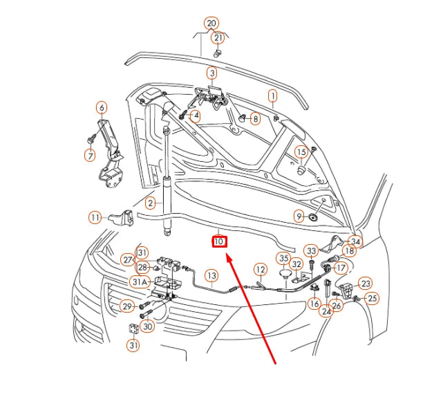 NEW VOLKSWAGEN CC ENGINE HOOD WATER BOX SEAL 3C0823723 ORIGINAL