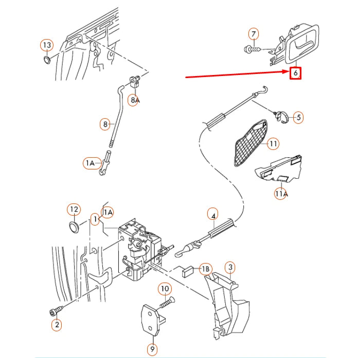 NEW AUDI A3 8P REAR LEFT DOOR INNER ACTUATOR 8P4839019E7PE ORIGINAL
