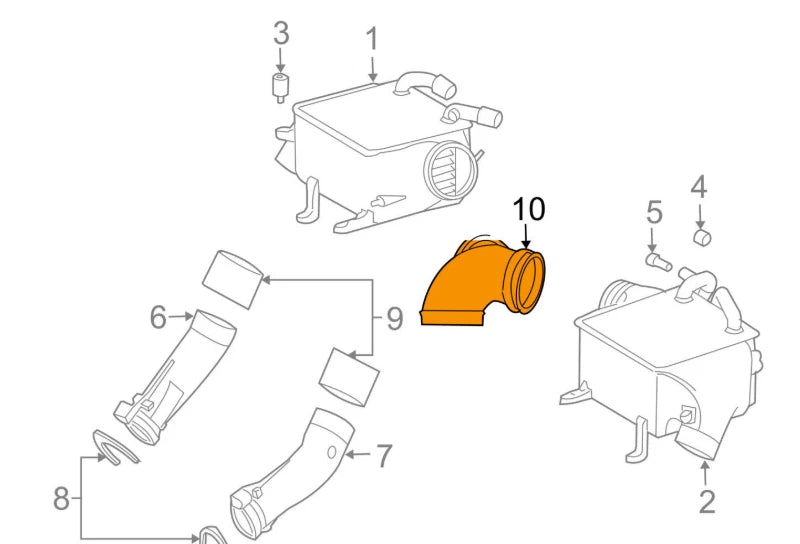 NEW MB CL C215 INTERCOOLER PIPE HOSE CL 600 A2750981516 ORIGINAL